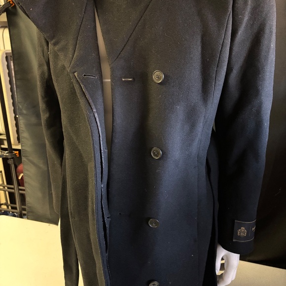 New womens large Aritzia Babaton Connor Long Trench Coat Virgin Wool - Picture 6 of 10